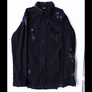 Men's distressed denim jacket